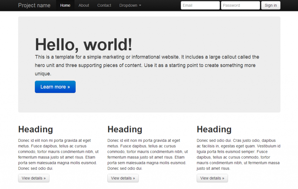Bootstrap example - Hero