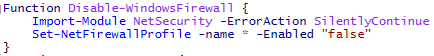 Script to disable all Firewall Profiles