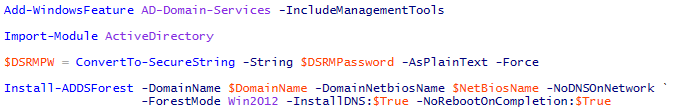 Script to install and configure ADDS.