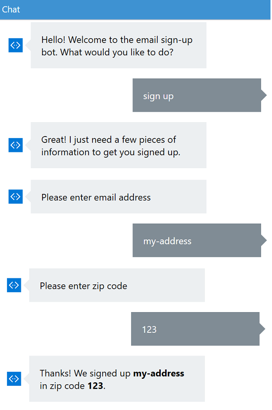 Email Signup Conversation 1