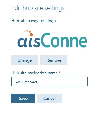 Edit hub site settings screenshot