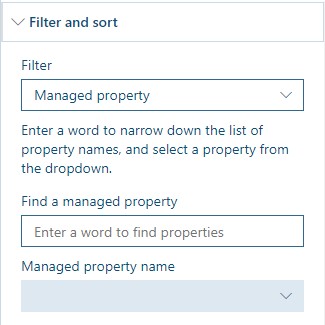 Filter and Sort managed properties