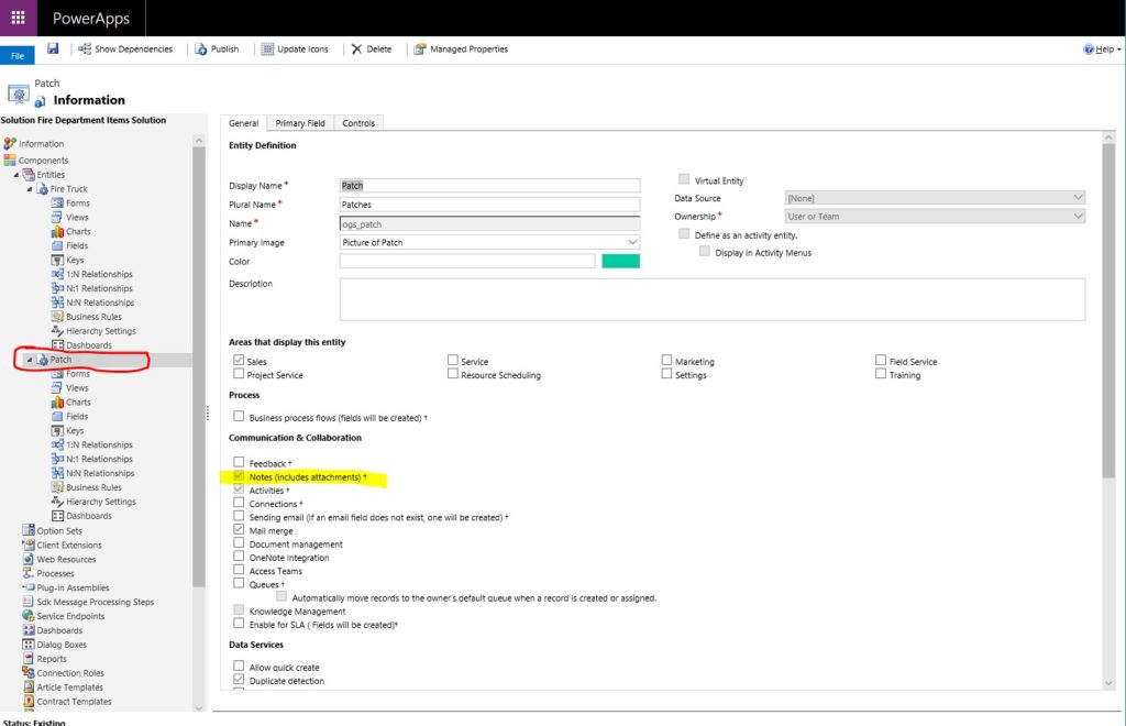 PowerApps note functionality