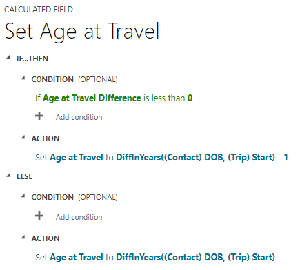 Age at Travel Calculated Field