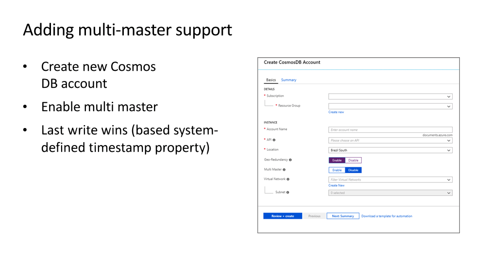 Microsoft Build Session Architecting Cloud-Native Apps with AKS and Cosmos DB Slide Deck Mutli Master Support