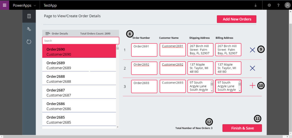 Use Galleries to create dynamic entries in a Data Source in PowerApps 2