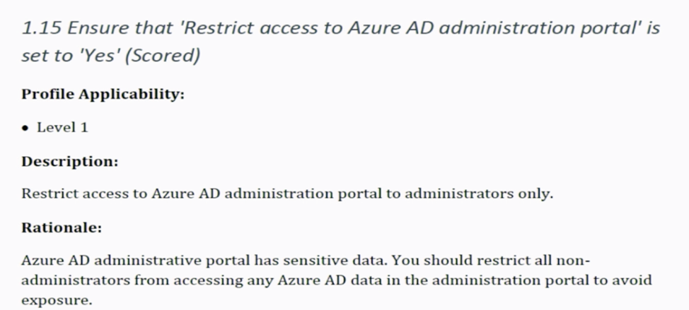 Control Practice to Restrict access to Azure AD administration portal