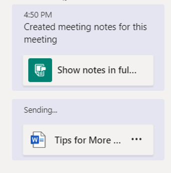 Taking Notes in a Microsoft Teams Meeting