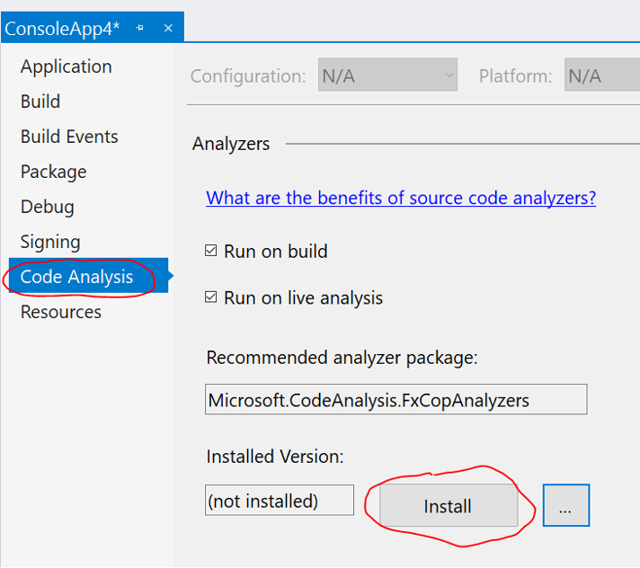 Download nuget package that contains code analysis
