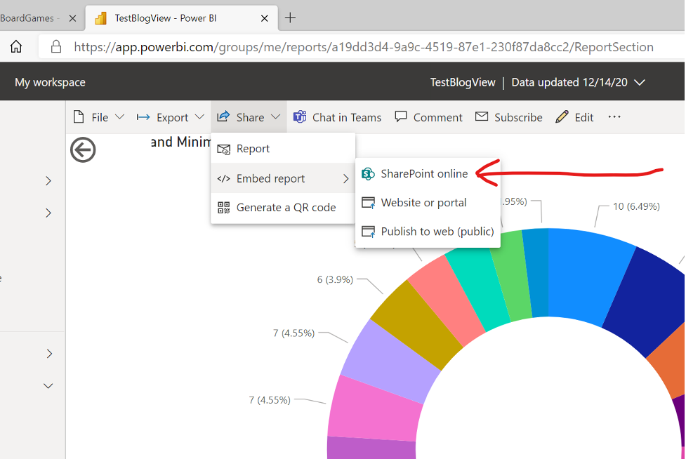 Link to use in SharePoint page Figure 14