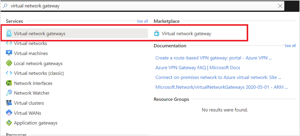 Virtual network gateway