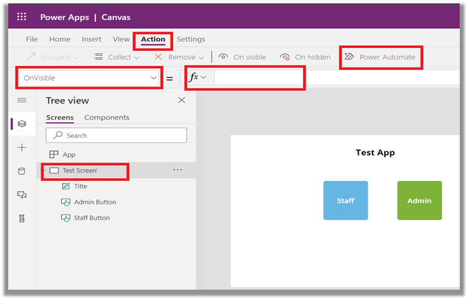 Adding a test flow in PowerApps