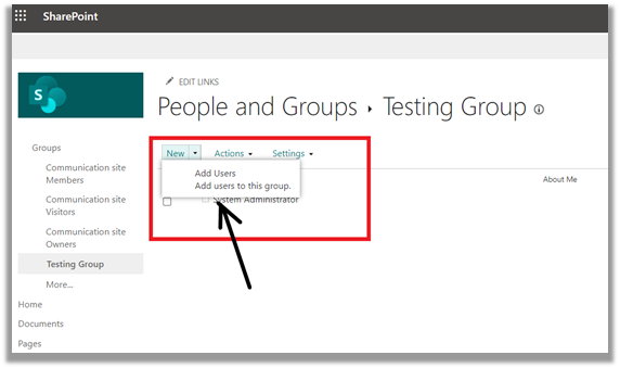 Create group and add user in SharePoint Group