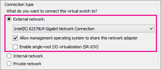 Create a Virtual Switch by Using Hyper V Manager