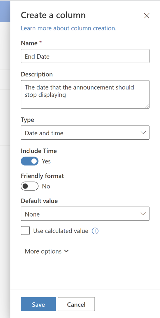 Create an End Date Column