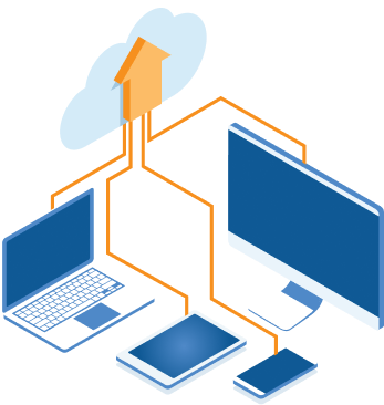 graphic of devices with lines connecting them to a cloud