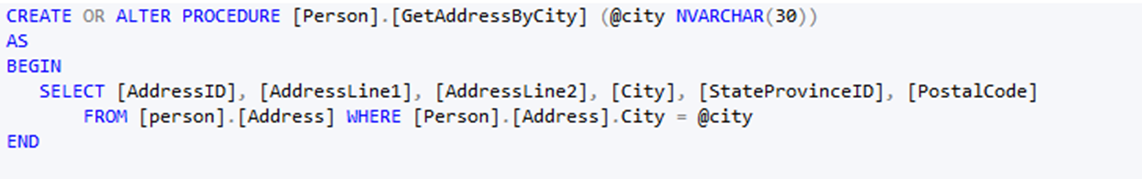 Creating a Test Procedure by City