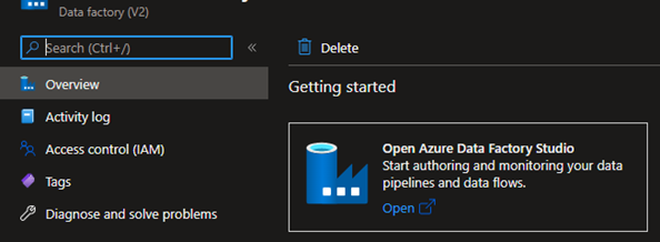 Create and Open Azure Data Factory