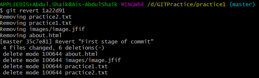 Git Reset Command