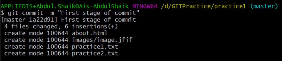 Commit history