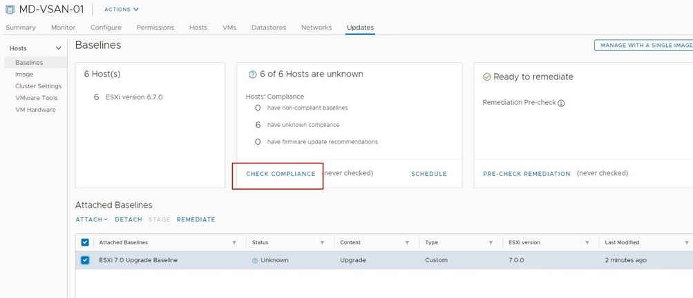 Check Compliance for ESXi Hosts