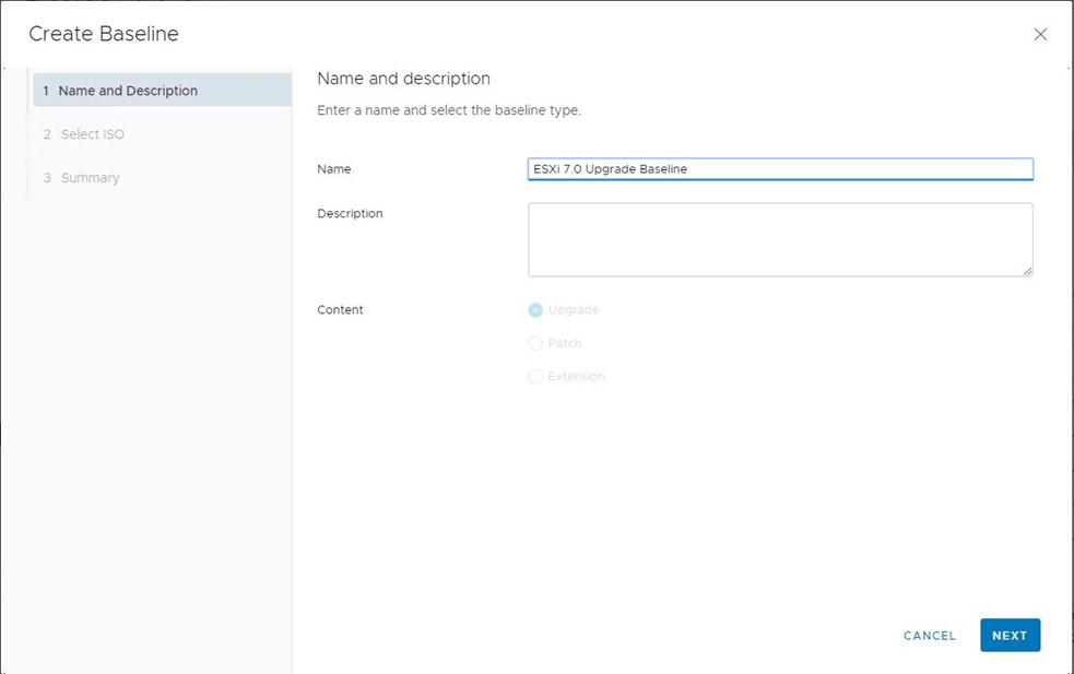 Create ESXi Baseline Upgrade