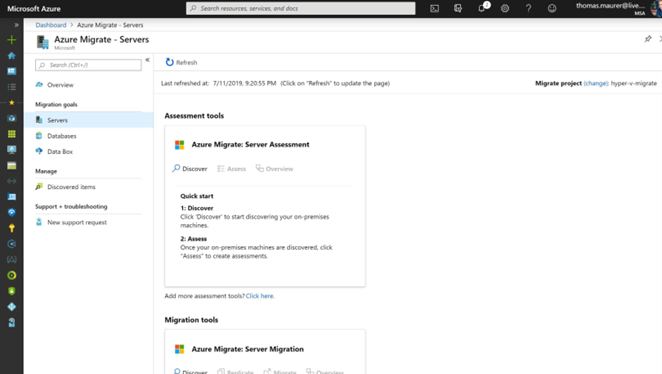 Create Azure Migration