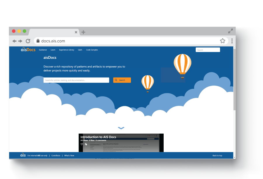 aisDocs Homepage Screenshot Oct 2022