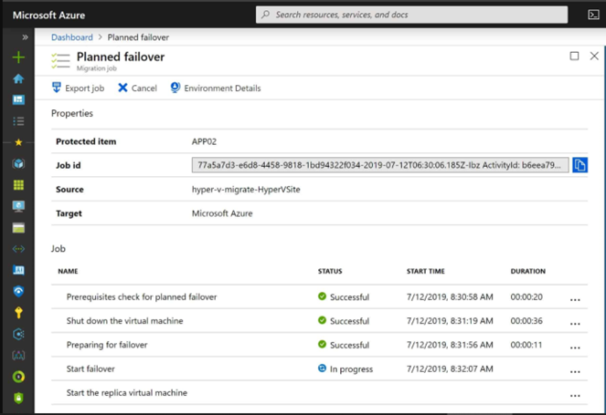 Microsoft Azure Planned Failover