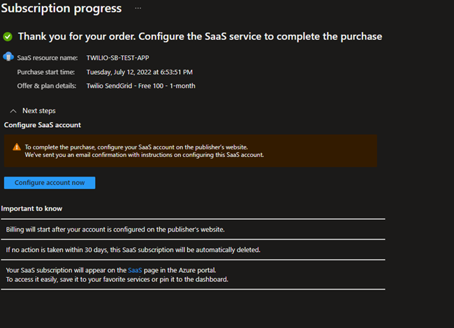 Configure SaaS Service