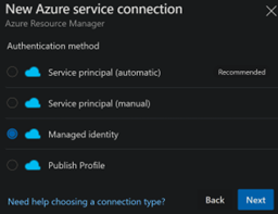 New Azure Service Connection