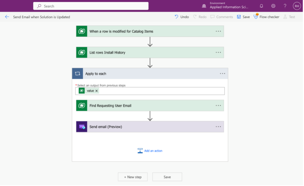 Power Automate Flow for Power Platform Component Library