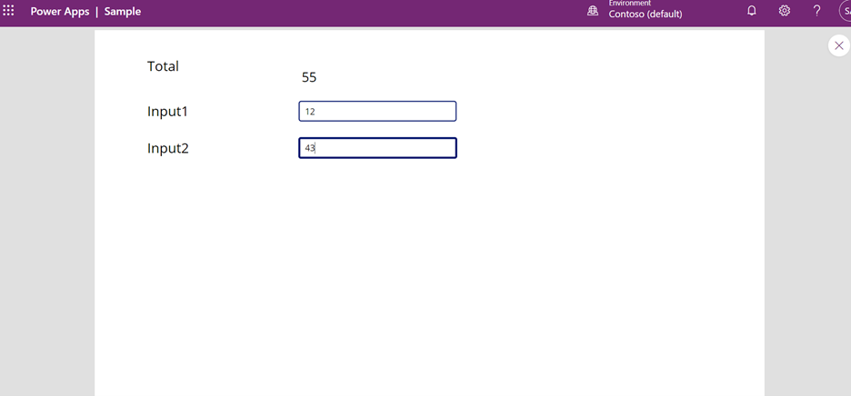 Power Fx formula bar calculation example