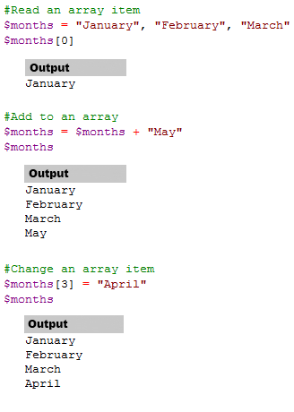 Uses zero-based accessor to interact with the array.