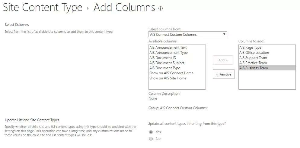 Add columns screenshot