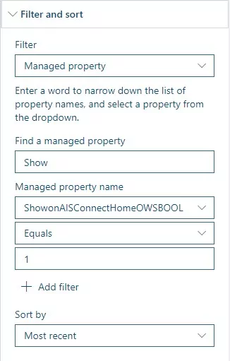 Custom managed property search