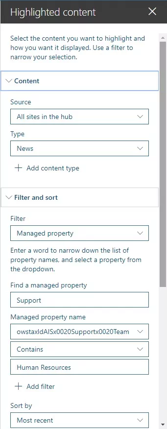 Highlighted Content web part