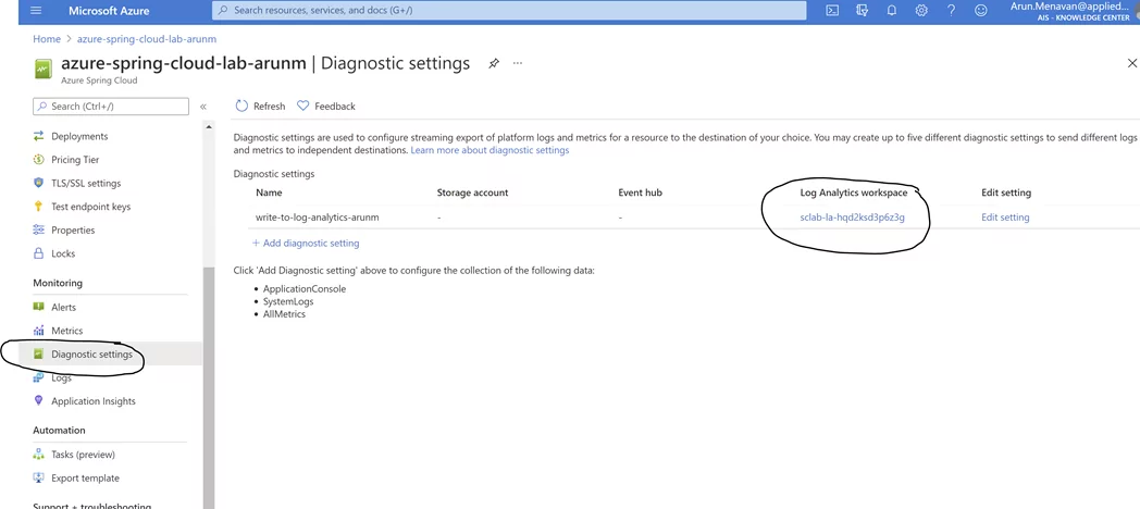 Azure spring cloud lab arunm