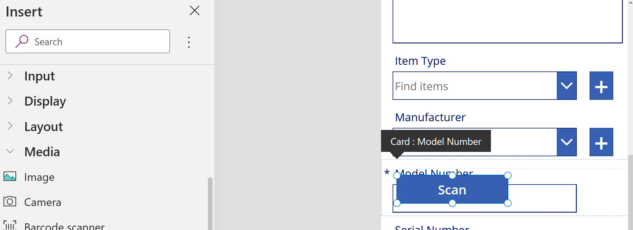 Expand Media and select Barcode Scanner