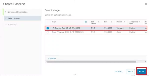 Select Image for release