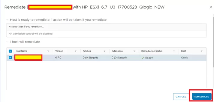Choose Remediate Option