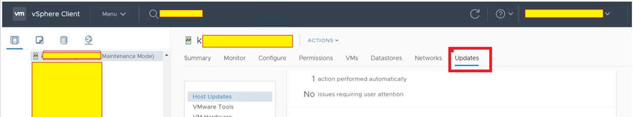 Select Host to Upgrade