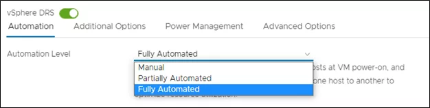 DRS Automation Levels