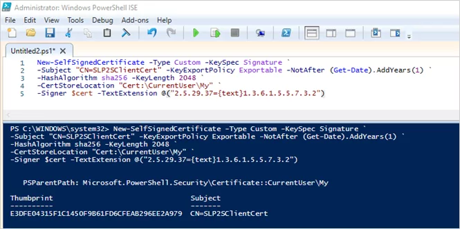 Run and generate certificate