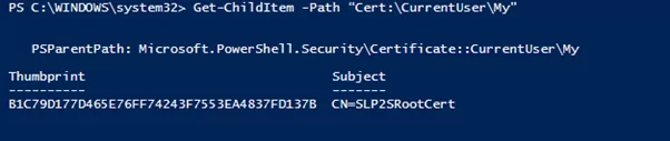 PowerShell thumbprint