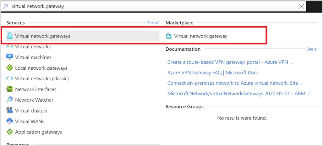 Virtual network gateway