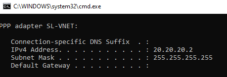 Run ipconfig to verify IP location