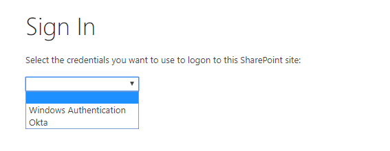 Windows Authentication Sign In