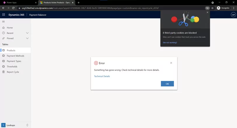 Resolve Error Enabling third party cookies
