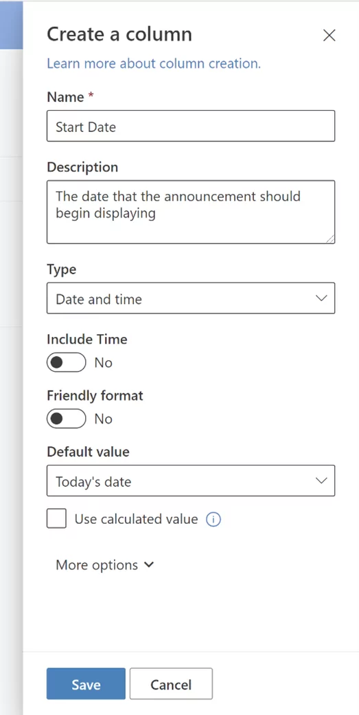 Apply details in created column